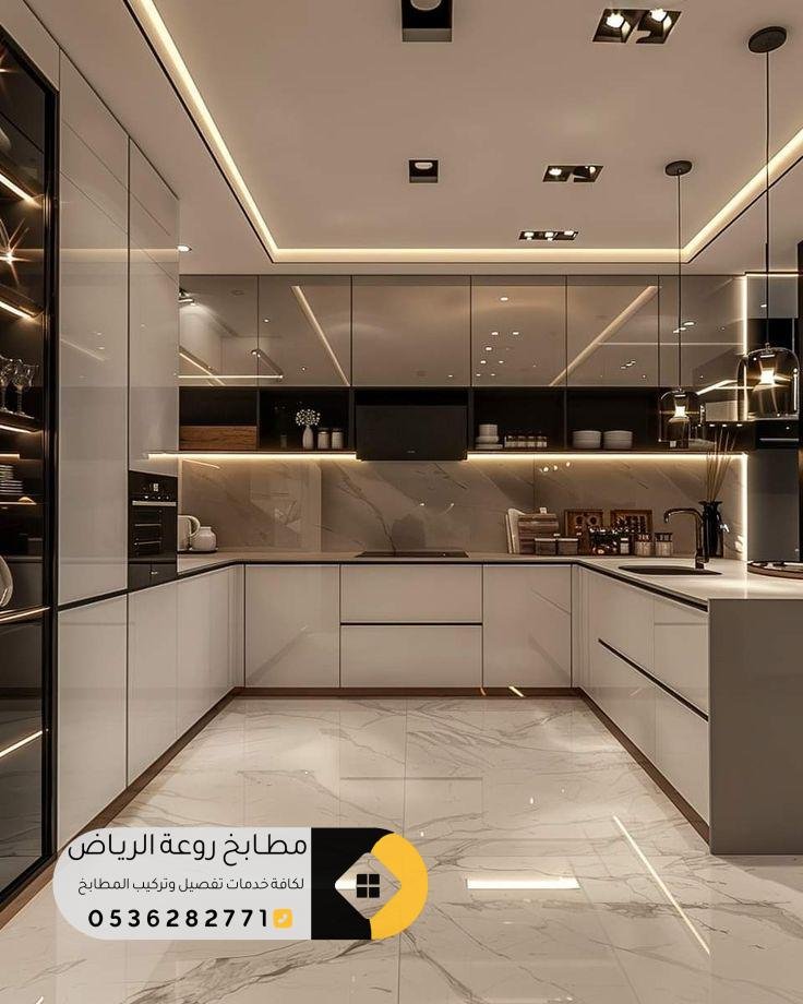 أفضل تصاميم مطابخ الفلل الفاخرة والحديثة